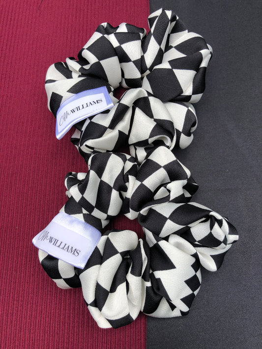 Checkered Print Scrunchie