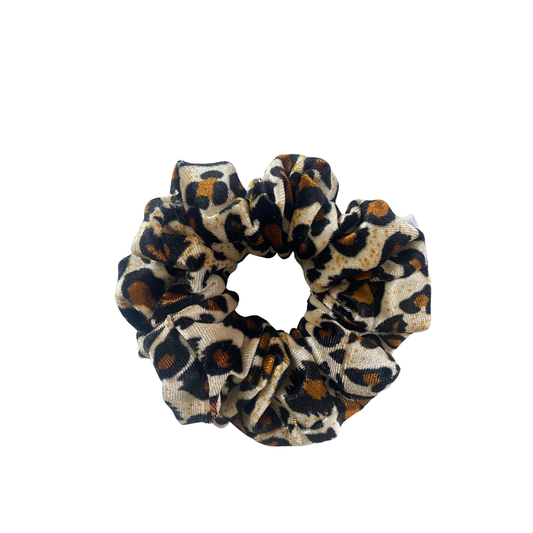 Velvet Leoprad Print Scrunchie