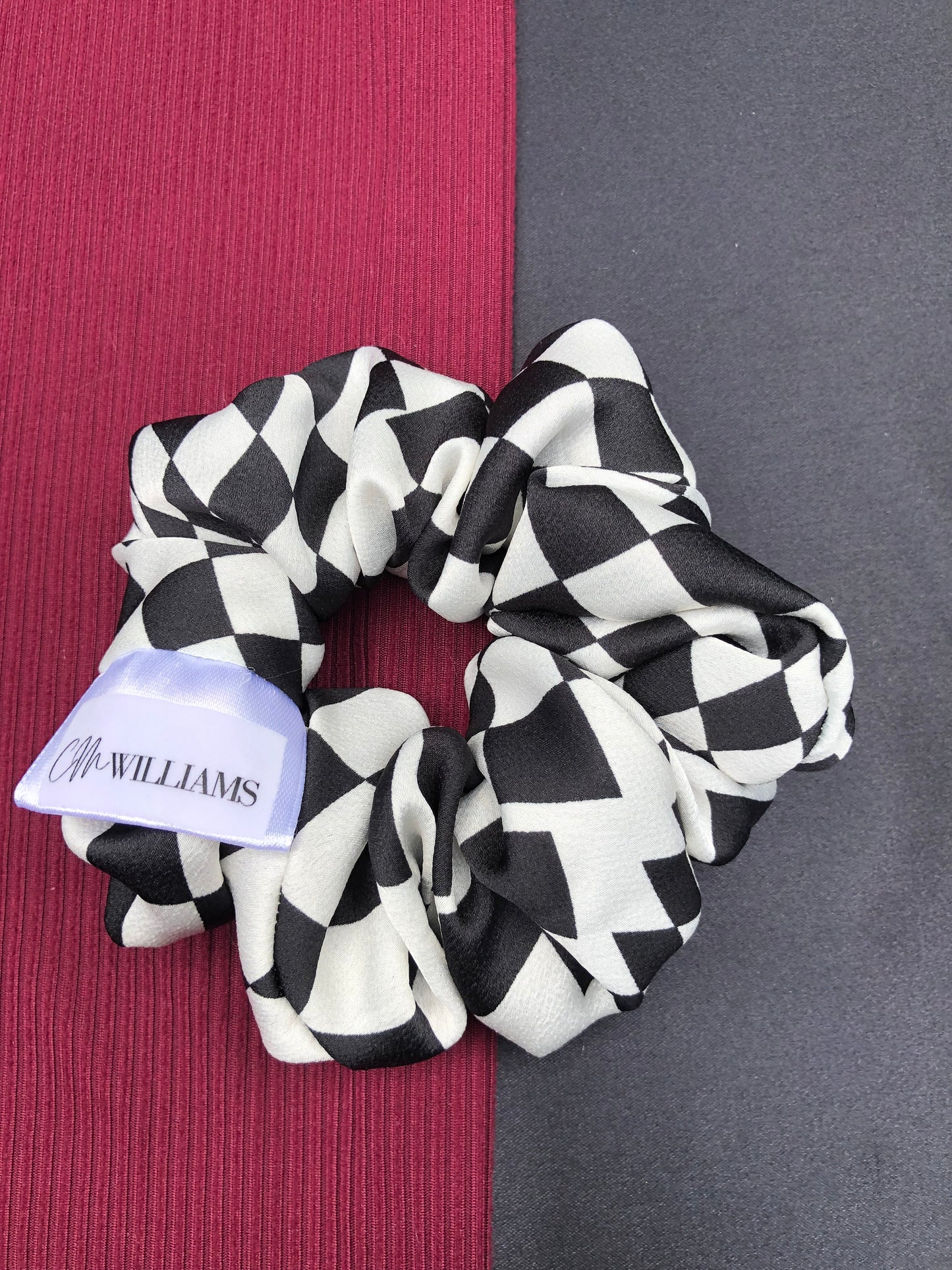 Checkered Print Scrunchie