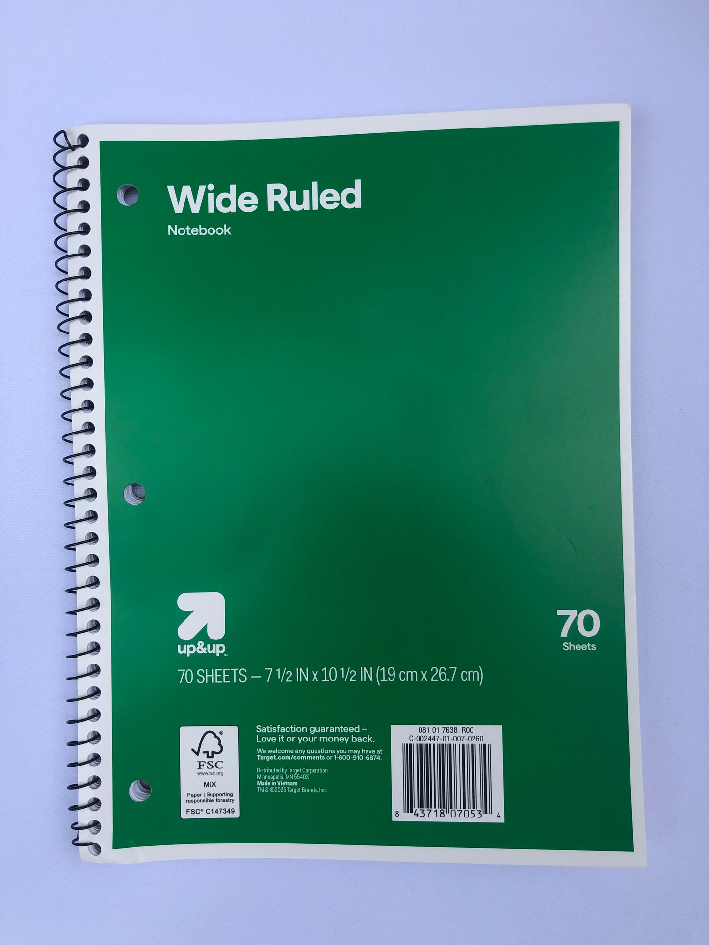 Spiral Wide Ruled Notebooks