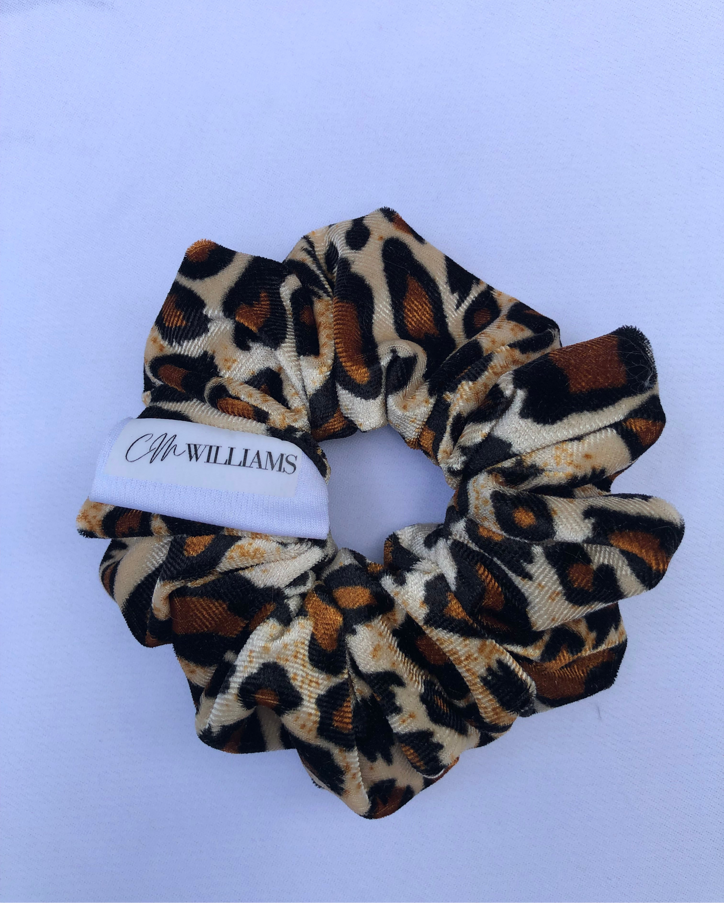 Velvet Leoprad Print Scrunchie