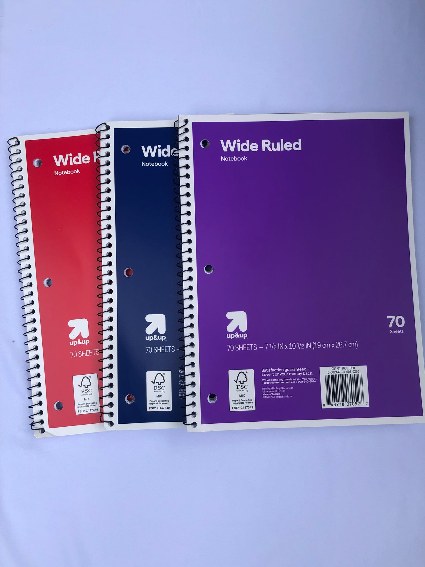 Spiral Wide Ruled Notebooks